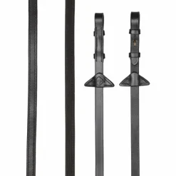 New LeMieux - Rênes en caoutchouc doublé sur la moitié Rubber Half / laiton Marron