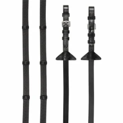 LeMieux - Rênes en caoutchouc avec arrêtoirs / argent Noir Sale