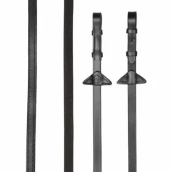 Outlet LeMieux - Rênes en caoutchouc doublées sur la moitié Rubber Half / argent Marron