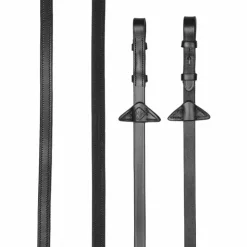 LeMieux - Rênes en caoutchouc doublées sur la moitié Rubber Half / argent Noir Best