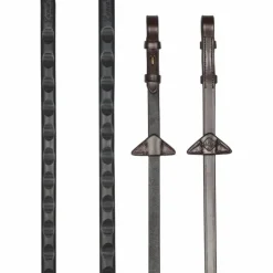 LeMieux - Rênes Magna Grip havane/ laiton Marron Clearance