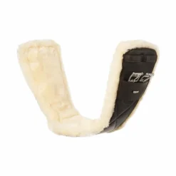 LeMieux - Sangle courte de dressage cuir doublure amovible en laine Arika Marron Best