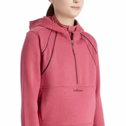 New LeMieux - Sweat à capuche demi-zippé enfant Young Rider Hettie cranberry Rose