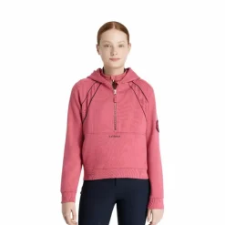 New LeMieux - Sweat à capuche demi-zippé enfant Young Rider Hettie cranberry Rose