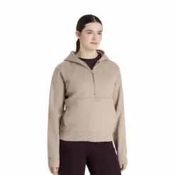 LeMieux - Sweat à capuche femme demi-zippé Henrietta almond Beige Discount
