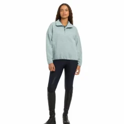 Outlet LeMieux - Sweat manches longues femme Dana quarter zip glacier Bleu