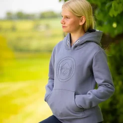 Hot LeMieux - Sweat manches longues junior Hannah Pop Over jay Bleu