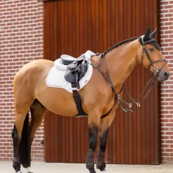 New LeMieux - Tapis de selle Crystal Suede Close Contact Square Blanc