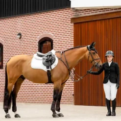 New LeMieux - Tapis de selle Crystal Suede Close Contact Square Blanc