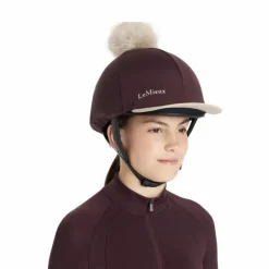 Hot LeMieux - Toque de casque à pompon amovible Classique damson Bordeaux