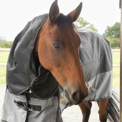 Loveson - Couverture d'extérieur Turnout Plus noir/ gris 300g Best