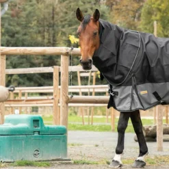 Loveson - Couverture d'extérieur Turnout Plus noir/ gris 300g Best