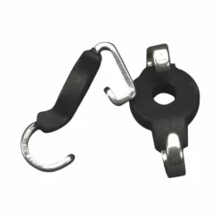 Discount Metalab - Crochets pour gourmette en inox et caoutchouc Noir