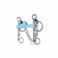 Metalab - Mors Pelham Flexi droit demi-lune branches longues bleu