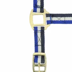 Norton - Licol nylon doublé cuir marine/ blanc/ bleu New