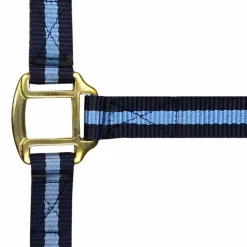 Norton - Licol nylon doublé cuir marine/ ciel Sale