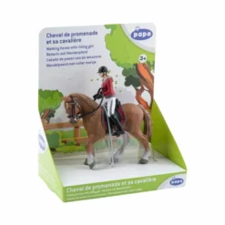 Discount Papo - Cheval de promenade et sa cavalière Marron