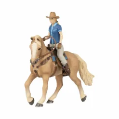 Sale Papo - Cheval western et sa cavalière Beige