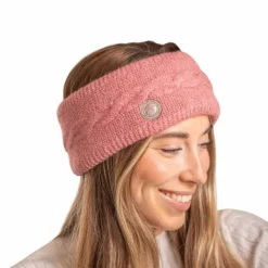 Pénélope - Bandeau tricoté femme Mel vieux Rose Clearance