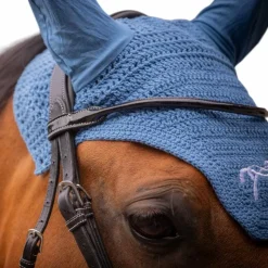 Pénélope - Bonnet pour chevaux coton lagon Bleu Hot