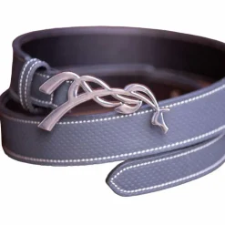 Outlet Pénélope - Ceinture femme Signature cuir perforé Bleu