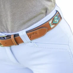 Outlet Pénélope - Ceinture Pearl Cognac/ Turquoise