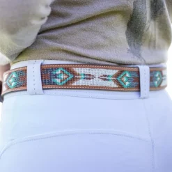 Outlet Pénélope - Ceinture Pearl Cognac/ Turquoise