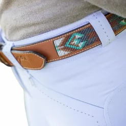 Outlet Pénélope - Ceinture Pearl Cognac/ Turquoise