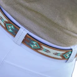 Outlet Pénélope - Ceinture Pearl Cognac/ Turquoise