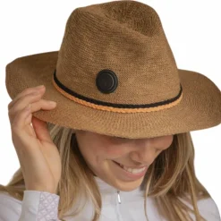 Pénélope - Chapeau Rafia camel Marron Hot