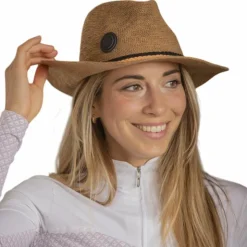Pénélope - Chapeau Rafia camel Marron Hot