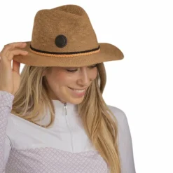 Pénélope - Chapeau Rafia camel Marron Hot