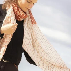 Pénélope - Écharpe Etole Alix ecru/ rouille Beige Clearance