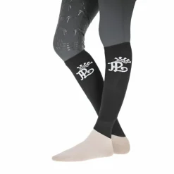 Online Pénélope - Chaussettes d’équitation concours noir/crème (x2)