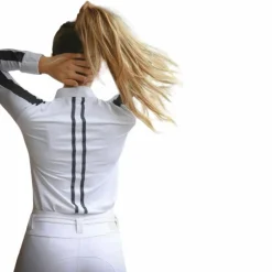 Pénélope - Chemise manches longues de concours Showshirt blanc/ noir Discount