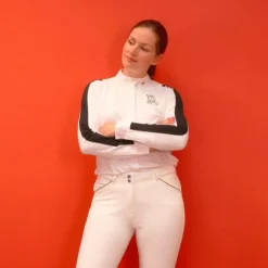 Pénélope - Chemise manches longues de concours Showshirt blanc/ noir Discount