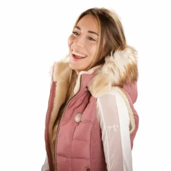 Pénélope - Doudoune sans manches Newroge femme vieux Rose Sale