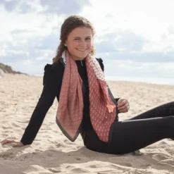 Pénélope - Foulard Mya écru/ rouille Blanc Discount