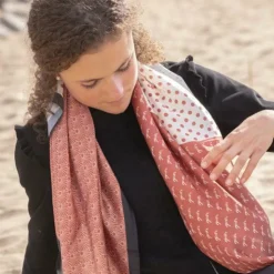 Pénélope - Foulard Mya écru/ rouille Blanc Discount