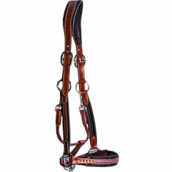 Best Pénélope - Licol cheval cuir Point Sellier noisette Marron