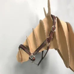 Best Pénélope - Licol cheval cuir Point Sellier noisette Marron