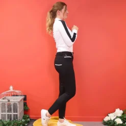 Outlet Pénélope - Pantalon d'équitation femme Fun Pushup full seat Noir