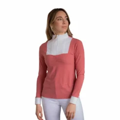 Pénélope - Polo de concours manches longues femme Florence terracotta Rose Sale