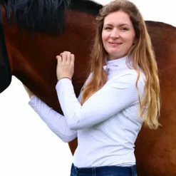 Outlet Pénélope - Polo de concours manches longues femme Seville Blanc