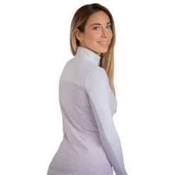 Pénélope - Polo de concours manches longues femme Debbie / rose Blanc Hot