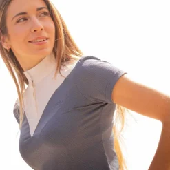 Online Pénélope - Polo de concours manches courtes femme Las Honey bering sea Bleu