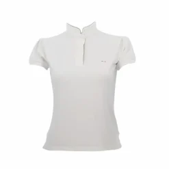 Pénélope - Polo manches courtes de concours madrid blanc/gris Discount