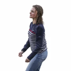 Pénélope - Pull manches longues femme Maelle / écru / rouge Marine New