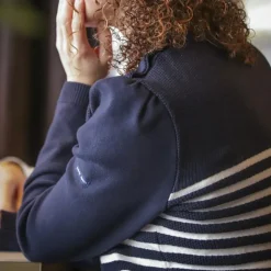 Pénélope - Pull manches longues femme Maelle / écru / rouge Marine New