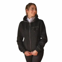 Best Pénélope - Sweat à capuche zippé femme Fluore Noir